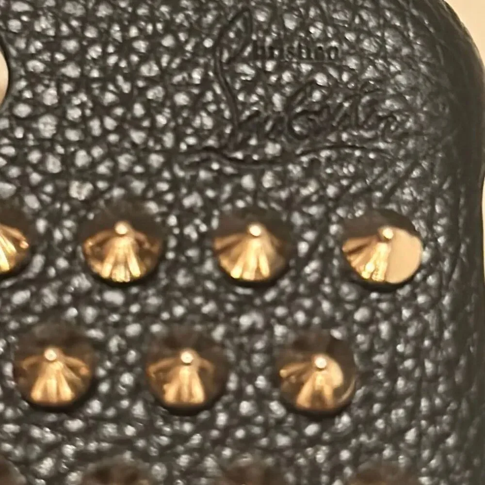 Christian Louboutin Phone Case iPhone 7 Black Gold Studded Goth Alt Bikercore